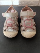 Sandały dla dziewczynki, srebrno różowe,na rzep, Gulliver, rozmiar 24