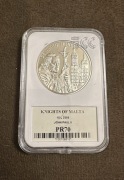 Jan Paweł II Zakon Maltański 10 lirów 2005 r grading PR 70 slab malta