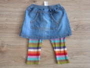 Spódniczka jeansowa wraz z getrami Next rozm. 80/86 - 12/18 m-cy 