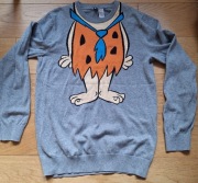 Szary sweter z motywem Freda Flintstone'a (linia Divided, marka H&M)