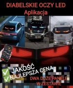 2SZT DUŻE Diabelskie Oczy Led 59x12cm z aplikacją tir bus osobówka traktor 