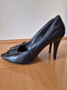 Szpilki czarne, skóra naturalna, rozm. 39