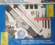 Mikroskop i teleskop + akcesoria / zestaw dla młodego badacza