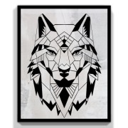 Grafika geometryczna wilk a4 + ramka