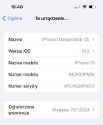 iPhone 13 128GB biały jak nowy GW 100% baterii