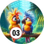 Pan Opłatek na tort - PTAKI GOŁĘBIE PAPUGI