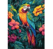 Malowanie po numerach IDEYKA 30x40cm ptak papuga ara