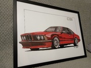 BMW 6 CSi E24 plakat wydruk prezent A2 60x42 cm