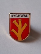 Nowy herb miasta Rychwał przypinka pin odznaka wpinka