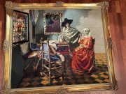 Obraz gobelin w złotej ramie