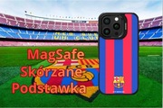 Etui FC Barcelona do iPhone 16 Pro Max MagSafe - skórzane wzór nr.1