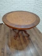 Stół okrągły antyczny 120 160 cm rozkładany drewno