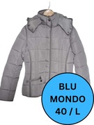 Pikowana kurtka zimowa Blu Mondo L 40 szara srebrna