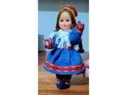 Nowa Oryginalna Norwegia Lalka w Stroju Ludowym Ruchome Powieki