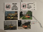 Pabianice 125 lat komunikacji - bilet, 4 pocztówki i 2 tabliczki