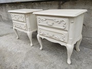 Szafki nocne, komódki w stylu Ludwikowskim, shabby chic, komplet