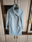 Luksusowy płaszcz #Karen Millen turkusowy Wełna +Kaszmir NOWY !36-S