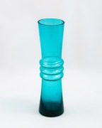 Wazon turkusowy, L.Pijaczewska, Huta Szkła Barbara, Polanica-Zdrój, lata 70