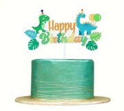 Topper piker na tort urodzinowy Dinozaur 