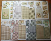 Zestaw papiery scrapbooking crafting bujo retro cottagecore 9szt