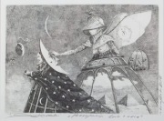 TOMASZ SĘTOWSKI "Pożegnanie dnia z nocą" akwaforta, 20 z 28 cm