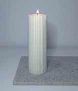 Świeca sojowa ręcznie robiona wolnostojąca 240 g walec ryflowany MALVHOME