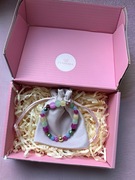 Bransoletka z kamieni - turmalin, akwamaryn, cytryn, jadeit