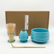 Niebieski zestaw matcha - akcesoria matcha 4 elementy