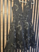 Sukienka ze zdobieniami 3d rozmiar S/M. złote kwiaty 3d , wesele komunia