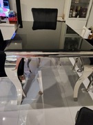 Stół glamour czarne szkło 120 0x 80