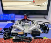Zestaw PS2 PlayStation 2 Slim Silver SCPH-75004 PAL, FMCB, HDMI, sprawna