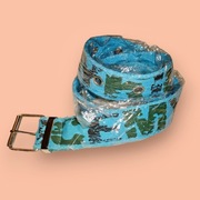 Pasek materiałowy dizajnerski niebieski roz L Nowy