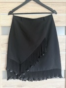 Elli Elegancka czarna spódnica plisowana | asymetryczna | kobieca 40 / L
