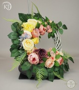 Wianek na grubej wiklinie, Stroik, Dekoracja Kwiatowa