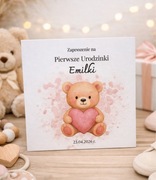 Zaproszenie na roczek DZIECKA 10szt. personalizowane, drukowane, kwadratowe