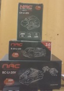 Zestaw NAC akumulator NAC/Parkside + ładowarka + ładowarka USB LED