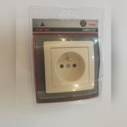 Beżowe gniazdo pojedyncze  1DGP-1z DECO KARLIK