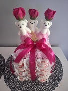 Box Sześcian z Raffaello, misiaczków i różyczek- Walentynki