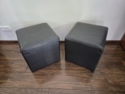 PUFY czarne skóra 2 sztuki