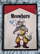 Zabawny plakat w ramce Meowboro Tom
