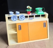 Szafka komoda PRL dla lalek mebelki domek akcesoria zestaw retro 