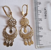 Kolczyki wiszace egzotyczne 585 3.2 grama 5 cm