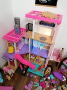 Zestaw Barbie domek, karetka, Camper, koń, akcesoria 