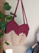 Torebka tulipan beżowo-bordowa