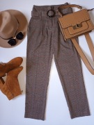 Damskie spodnie w kratę, pasek, kant r XS/34 New Look