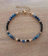 Bransoletka kamienie naturalne kyanit turmalin lawa wulkaniczna hematyt 