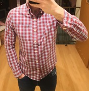 Koszula ABERCROMBIE & FITCH Rozmiar S | Muscle Fit | Bordowa Krata | Logo