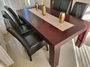 Stol elegancki na 6 osob ze skórzanymi krzesłami 