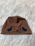 brązowa czapka typu beanie z nadrukiem pyska psa 12-36 msc