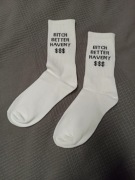 Skarpety białe soxy skiety 36-42 white socks sneakers sport siłownia fun